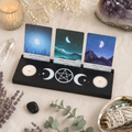 Black Triple Moon Tarot Card Stand Tealight Holder