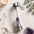 Amethyst Calming Glass Water Bottle