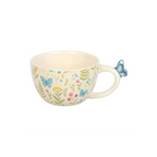 Luna Bloom Floral Print Mug with Butterfly