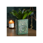 Green Witch Book Shaped Vase