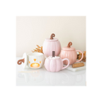 Pink Curly Pumpkin Lidded Mug