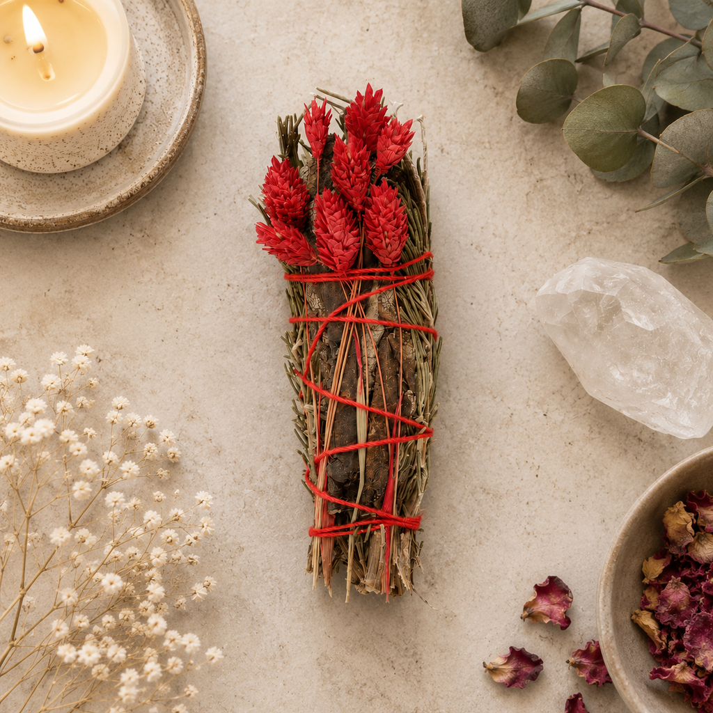 6in Ritual Wand Smudge Stick with Rosemary and Yerba Santa Sage