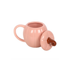Pink Curly Pumpkin Lidded Mug