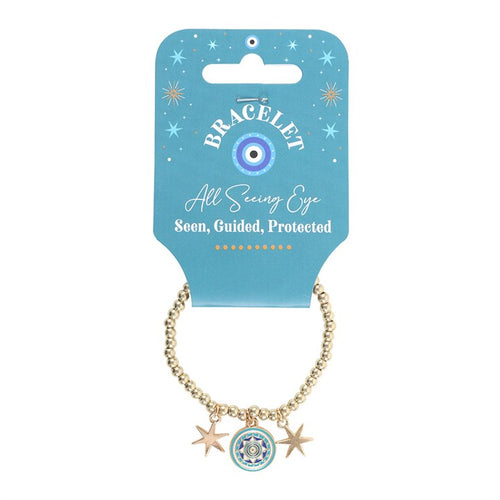 All Seeing Eye Beaded Charm Bracelet