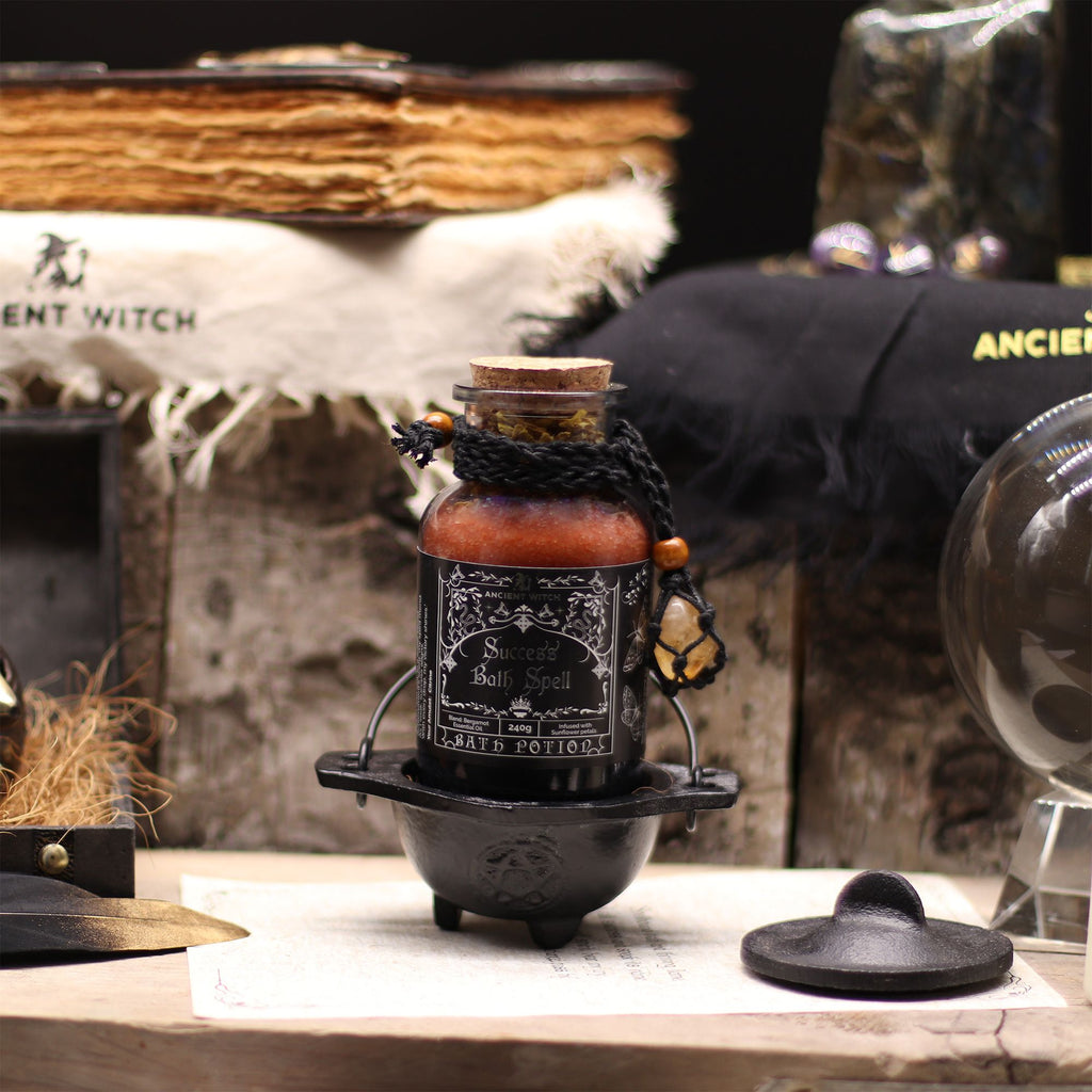 Success Bath Spell Potion & Citrine Crystal Amulet