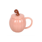 Pink Curly Pumpkin Lidded Mug