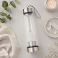 Clear Quartz Energising Glass Water Bottle