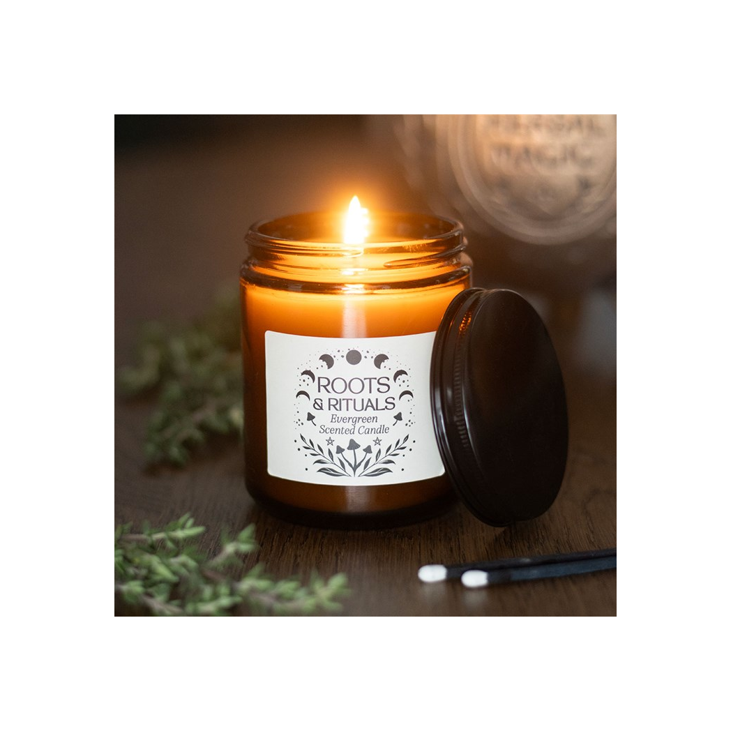Roots & Rituals Evergreen Amber Glass Candle