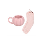 Pink Pumpkin Mug and Socks Set